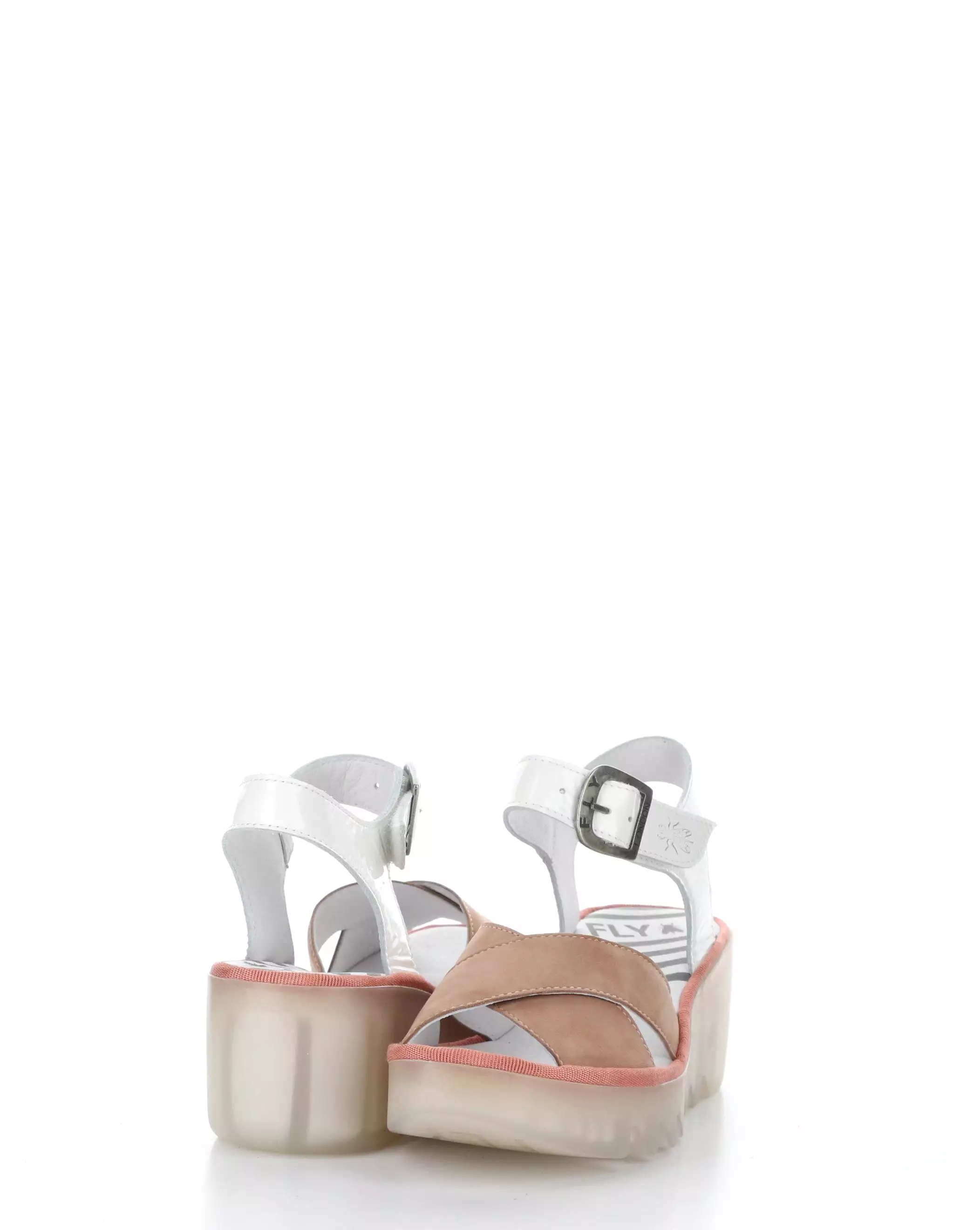 001 PINK/OFF WHITE Round toe Sandals - Shop BACE411FLY Sandals