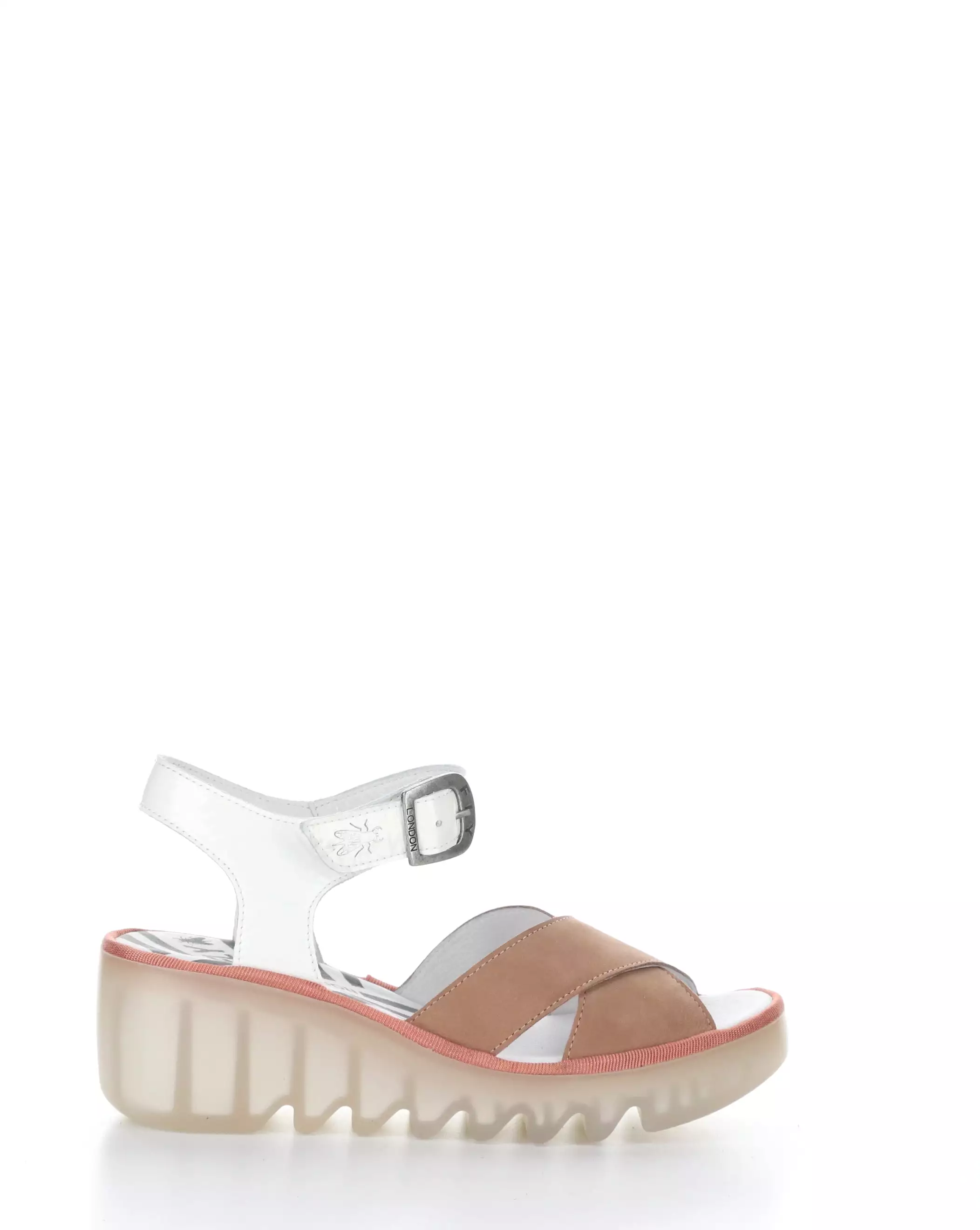 001 PINK/OFF WHITE Round toe Sandals - Shop BACE411FLY Sandals