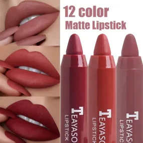 12 Colors Matte Lipstick - Waterproof & Long Lasting - Shop Now