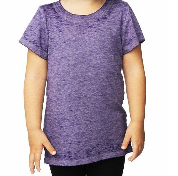 22580BO 2-Pack Toddler Burnout Wash Short Sleeve Girls Tee - Made in USA