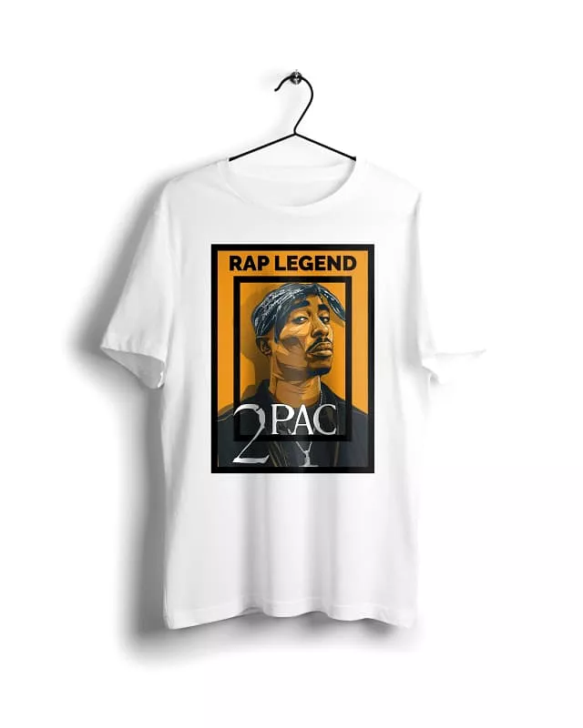 2pac T-shirt with Basic White Digital Graphics