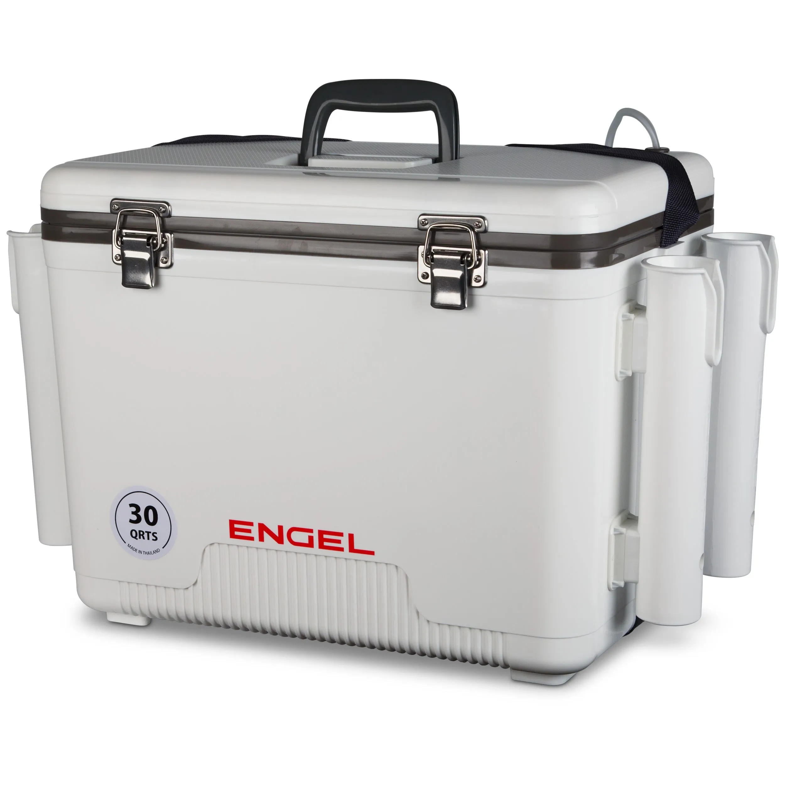 30 Quart Bait Drybox/Cooler with Rod Holders - Live, Durable, and Versatile for Fishing