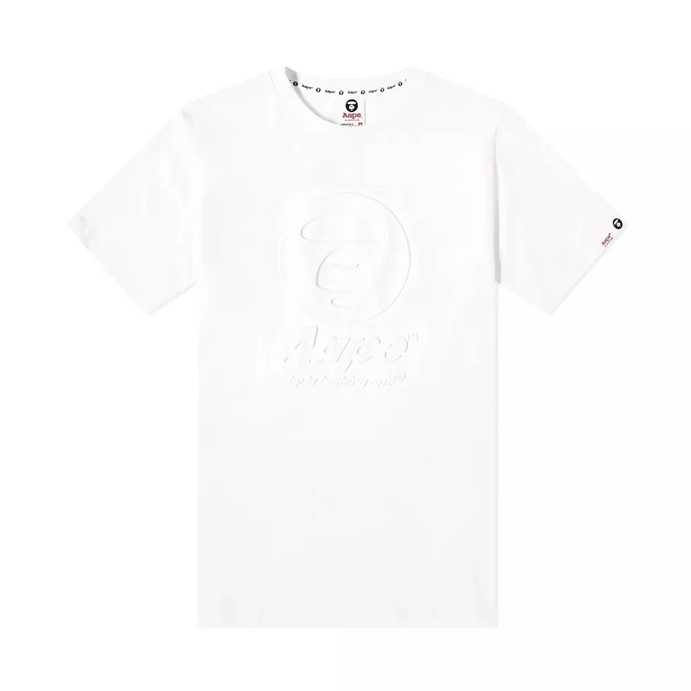 AAPE Moon Face T-Shirt in White - A Bathing Ape