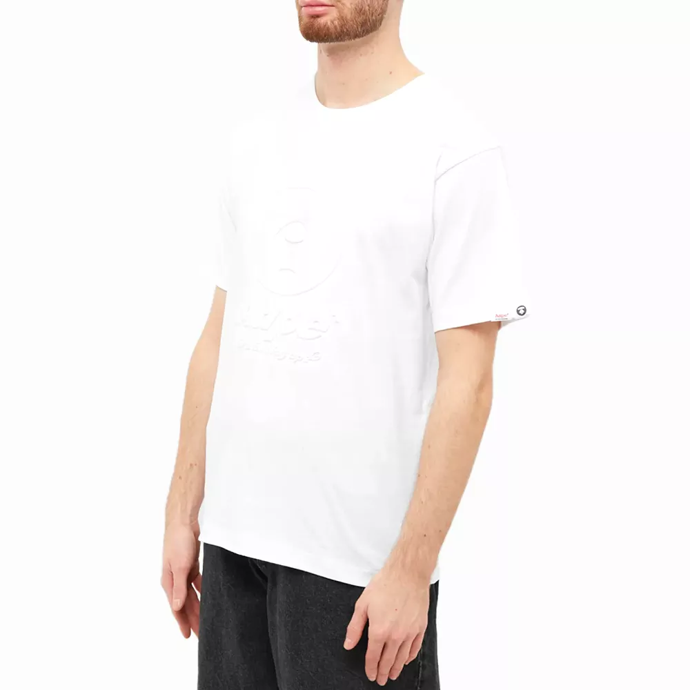 AAPE Moon Face T-Shirt in White - A Bathing Ape