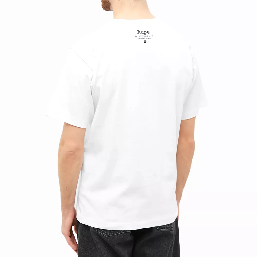 AAPE Moon Face T-Shirt in White - A Bathing Ape