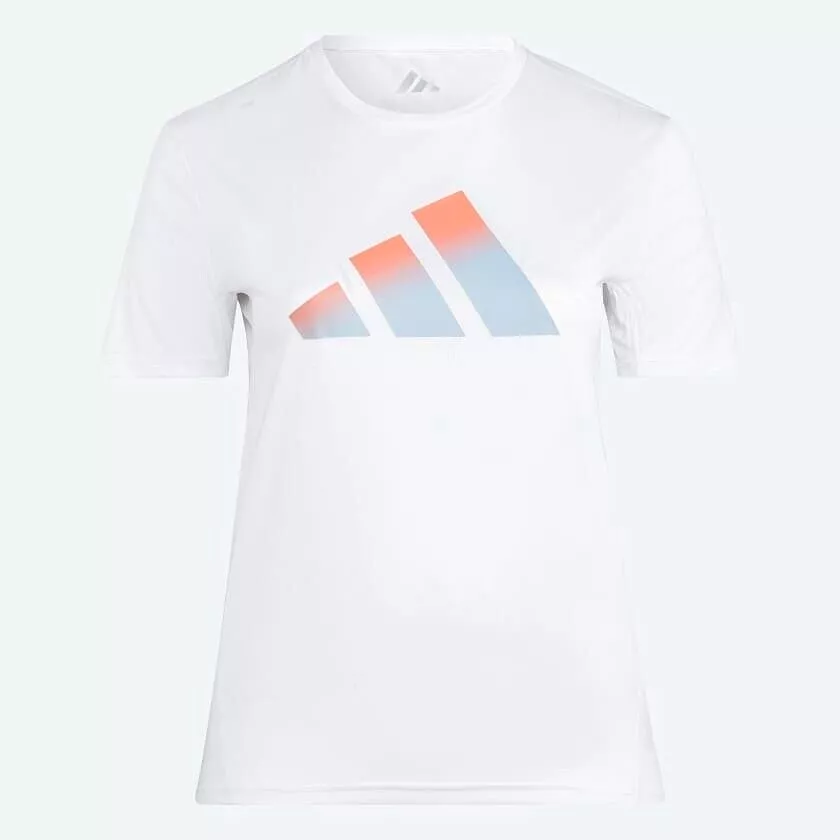 adidas Men's Running T-Shirt - White Fitness Top with 3 Bar Icon, Aeroready