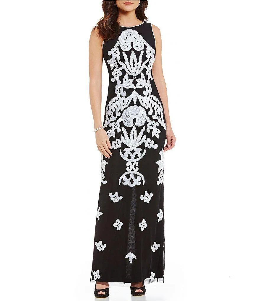 Adrianna Papell Embroidered Bateau Sheath Dress - AP1E200676