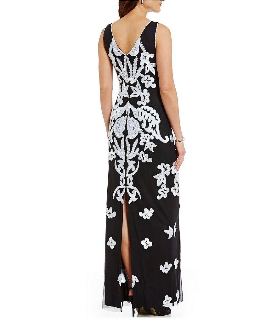 Adrianna Papell Embroidered Bateau Sheath Dress - AP1E200676