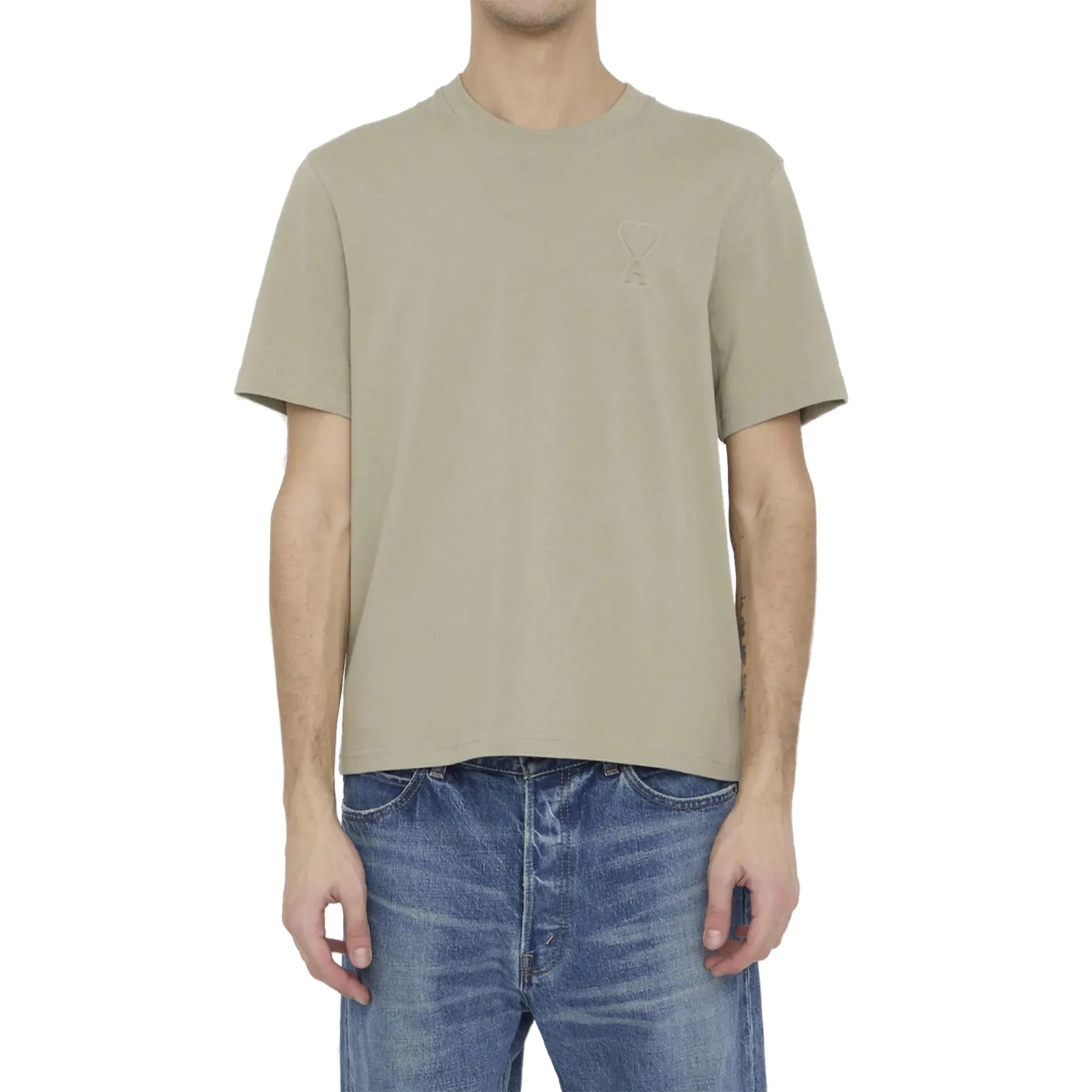 Ami Paris Beige Cotton ADC Tee