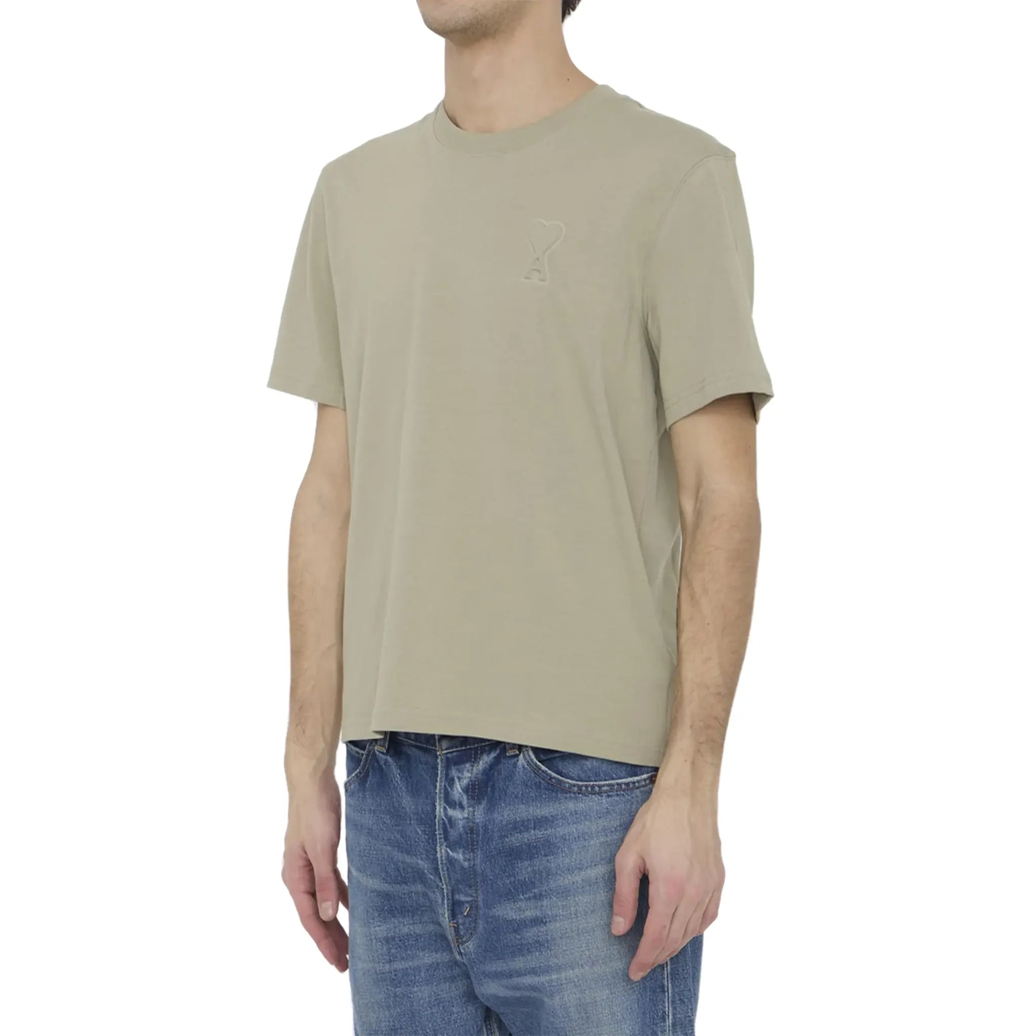 Ami Paris Beige Cotton ADC Tee