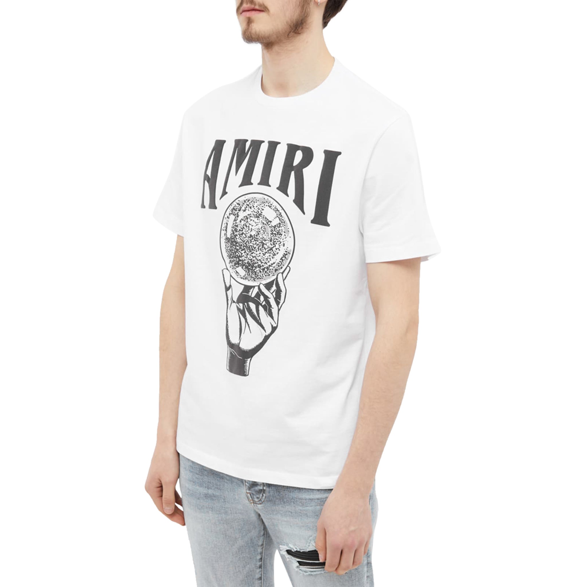 Amiri White Crystal Ball Tee-Shirt.