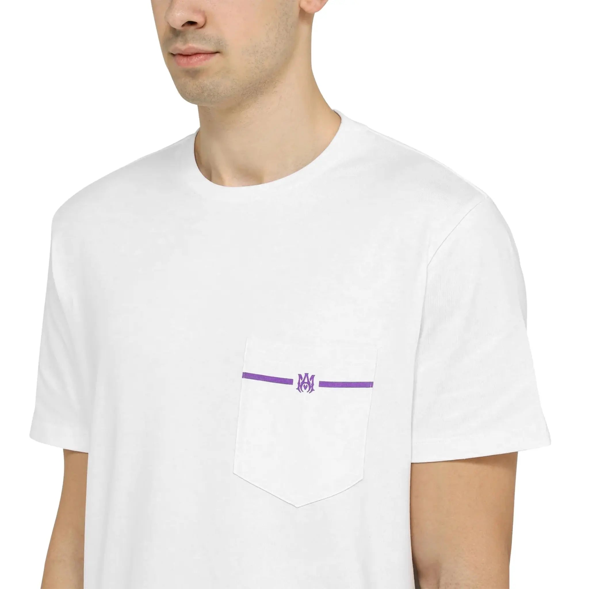 Amiri white purple pocket t-shirt