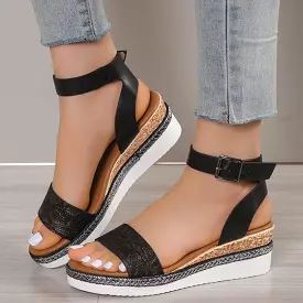 Ankle Strap Wedge Sandals 