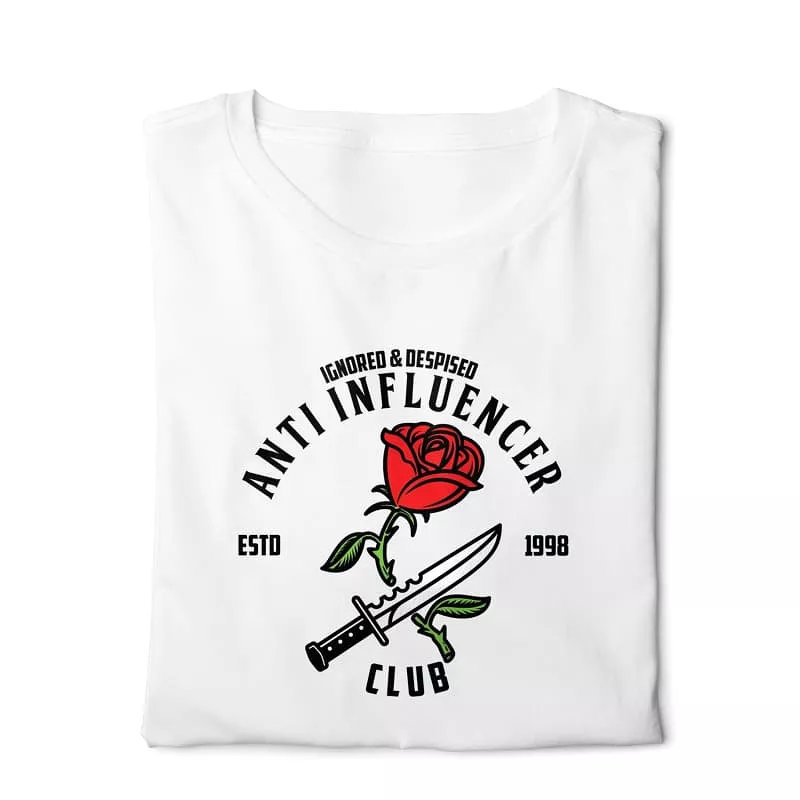 Anti Influencer club - Basic T-shirt White - Digital Graphics (SEO-friendly result)