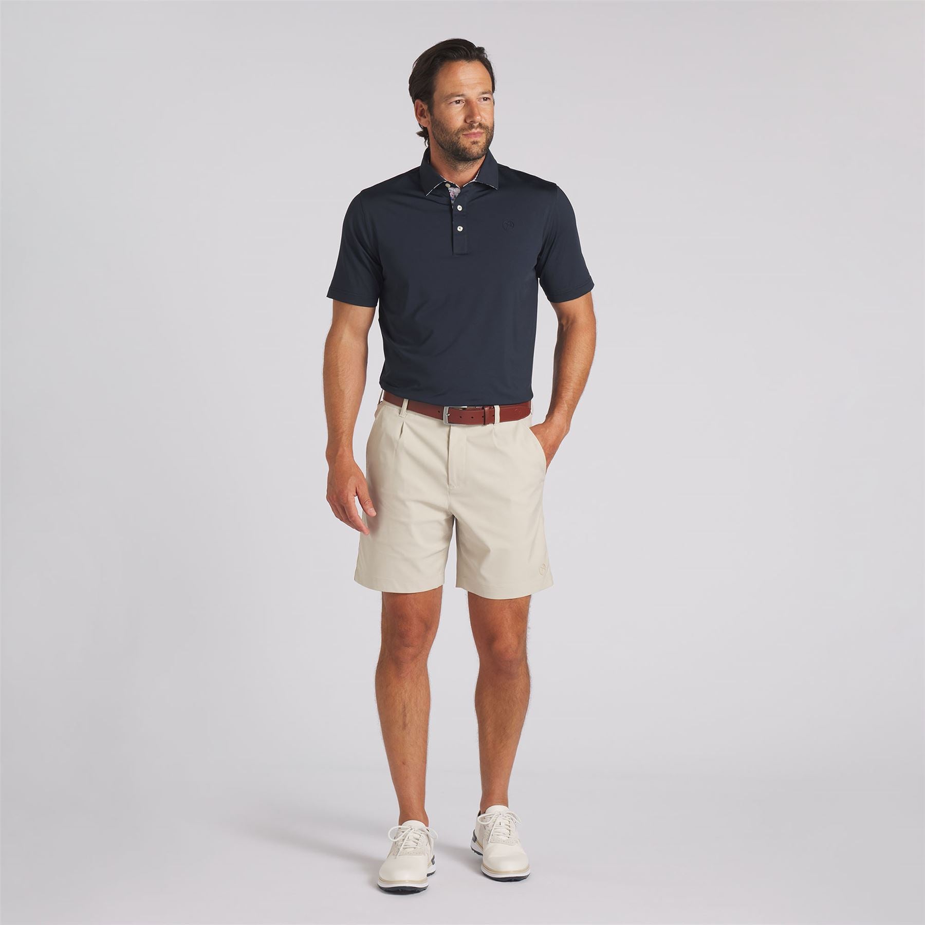 AP Floral Trim Polo Deep Navy - SS24