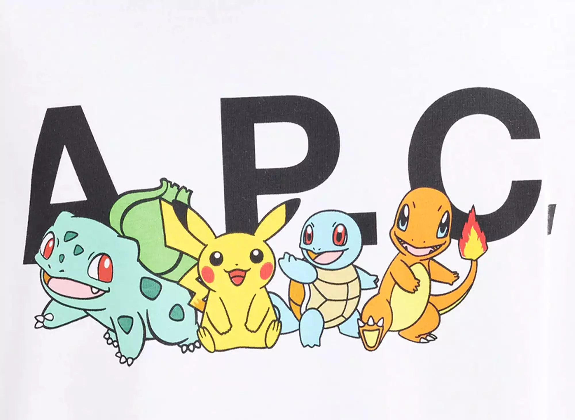 A.P.C. x Pokemon collaboration white t-shirt - The Crew H design