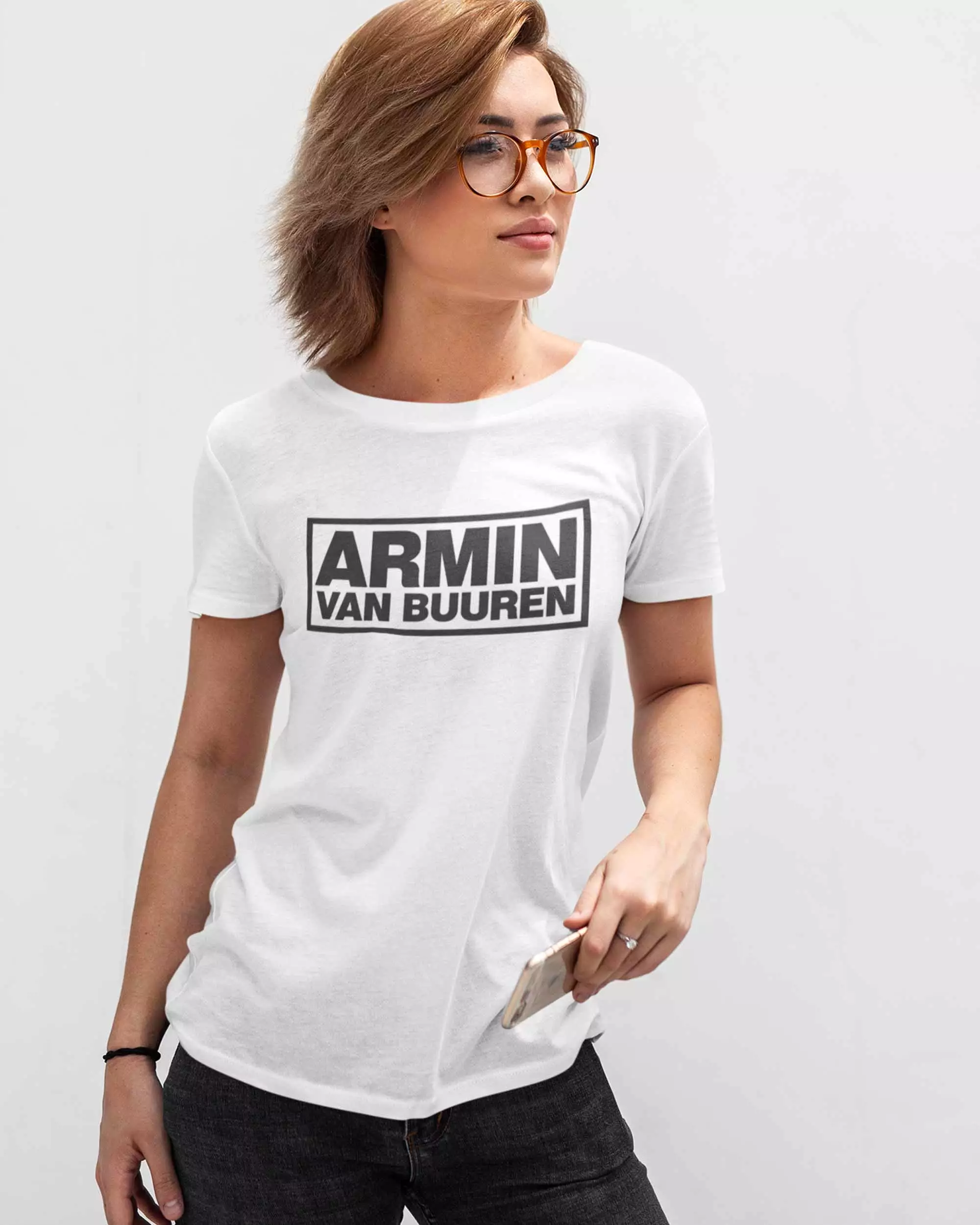 Armin Van Buuren - Basic White T-shirt with Digital Graphics