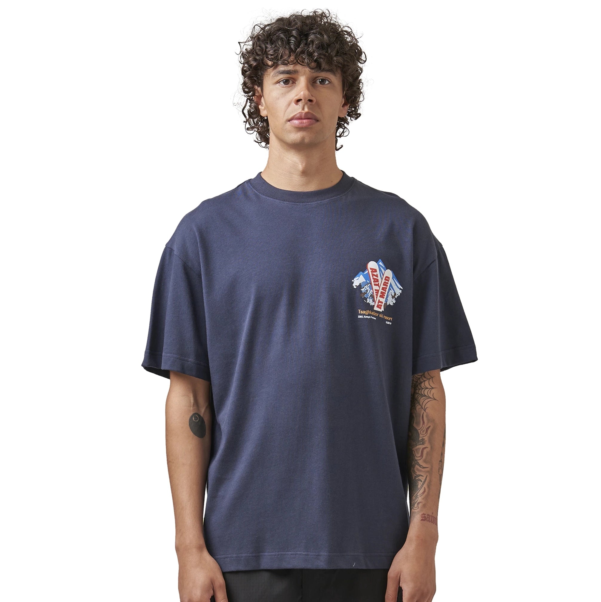 Azat Mard Navy T-Shirt, Ski-Inspired