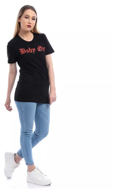 Baby Girl T-Shirt - Black Digital Graphics