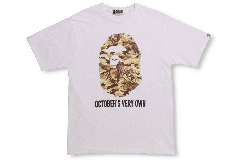 BAPE OVO Woodland Camo Ape Head T-Shirt - White