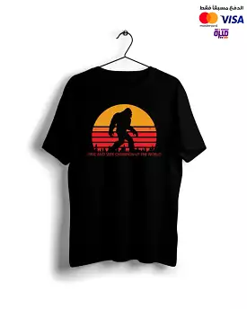 Bigfoot Champion T-shirt - Black, Digital Graphics, Basic Design