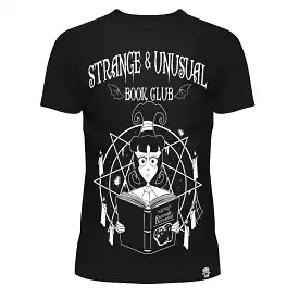 Black and white strange and unusual t-shirt.