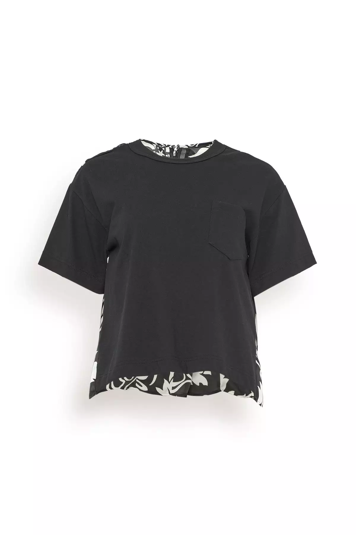 Black Floral Print Cotton Jersey T-Shirt