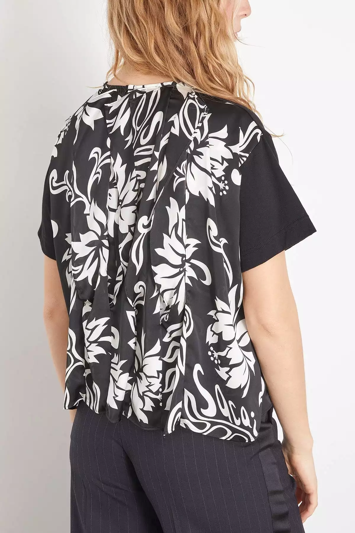 Black Floral Print Cotton Jersey T-Shirt