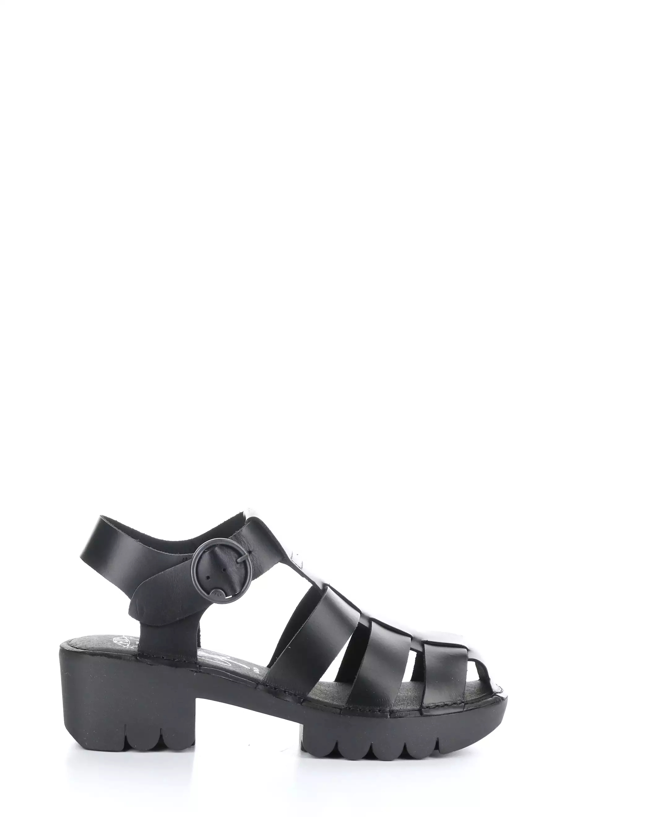 Black Round Toe Sandals - EMME511FLY 005