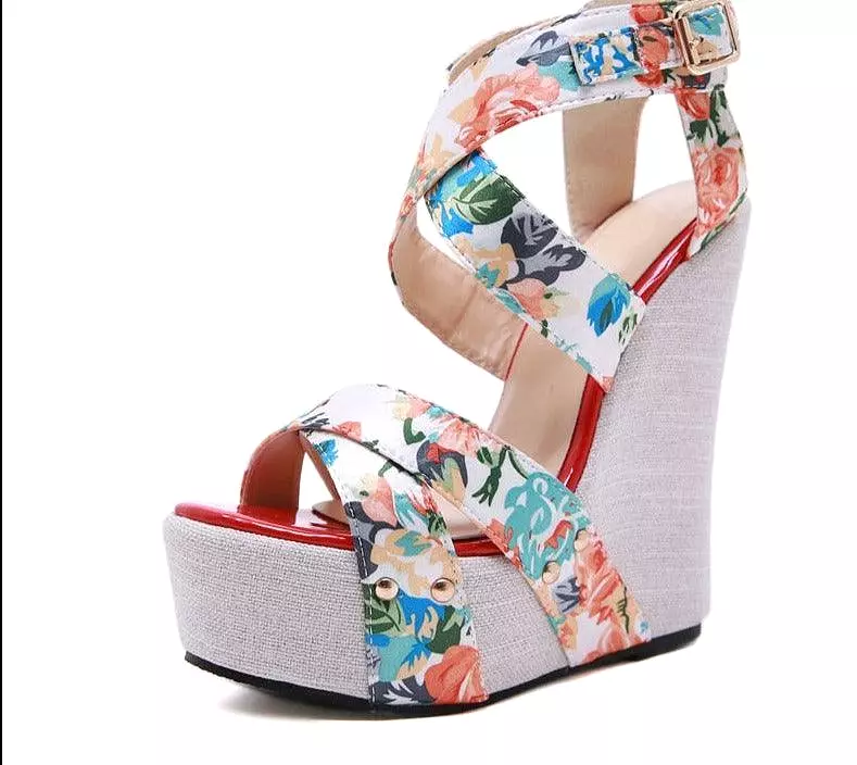 Block Heel Wedge Sandal Shoes - Women's Fashion Footwear