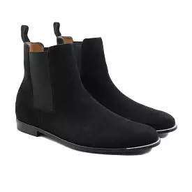 Bludenz black kid suede Chelsea boot - men's.