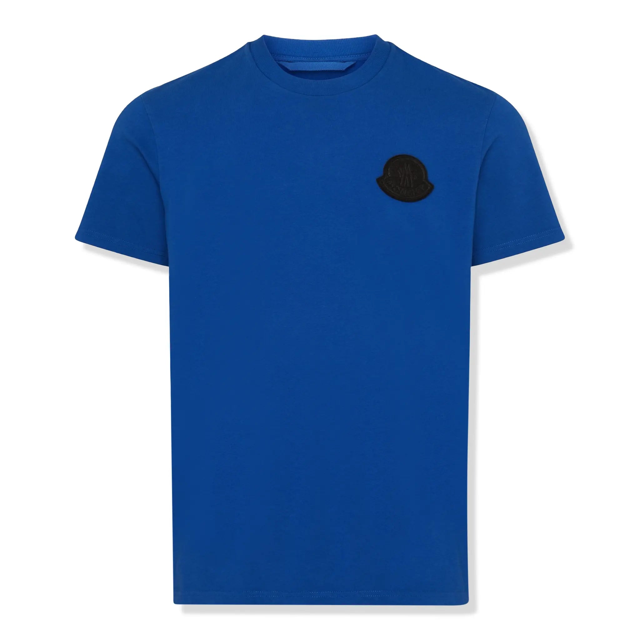 Blue Moncler SN44 Short Sleeve T-Shirt with Patched Logo