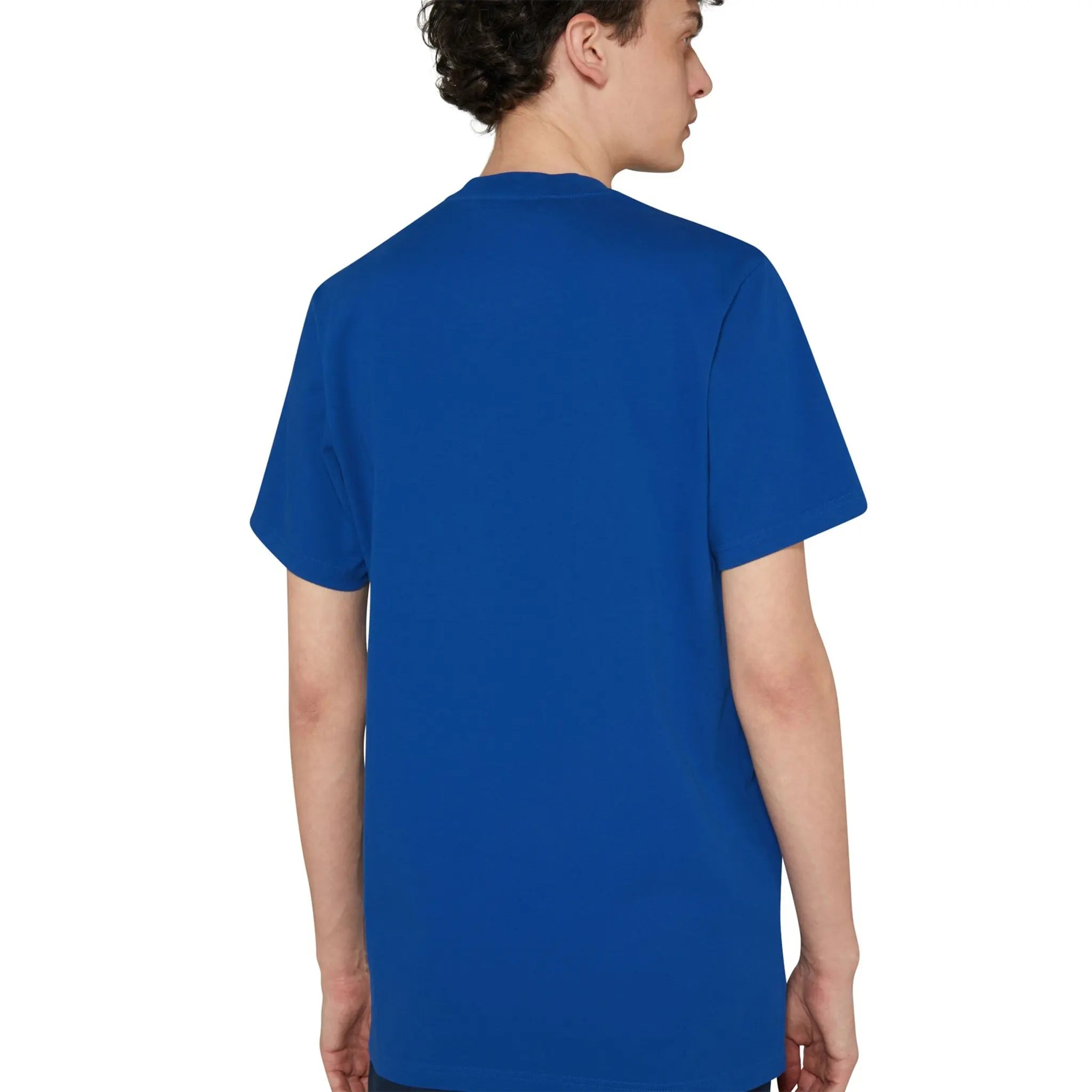 Blue Moncler SN44 Short Sleeve T-Shirt with Patched Logo