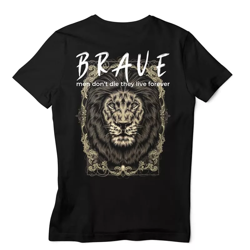 Brave Men's T-Shirt - Eternal Life Design - Black