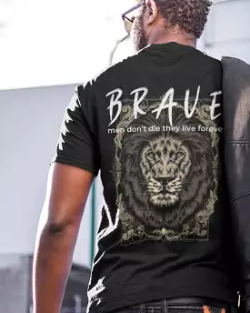 Brave Men's T-Shirt - Eternal Life Design - Black