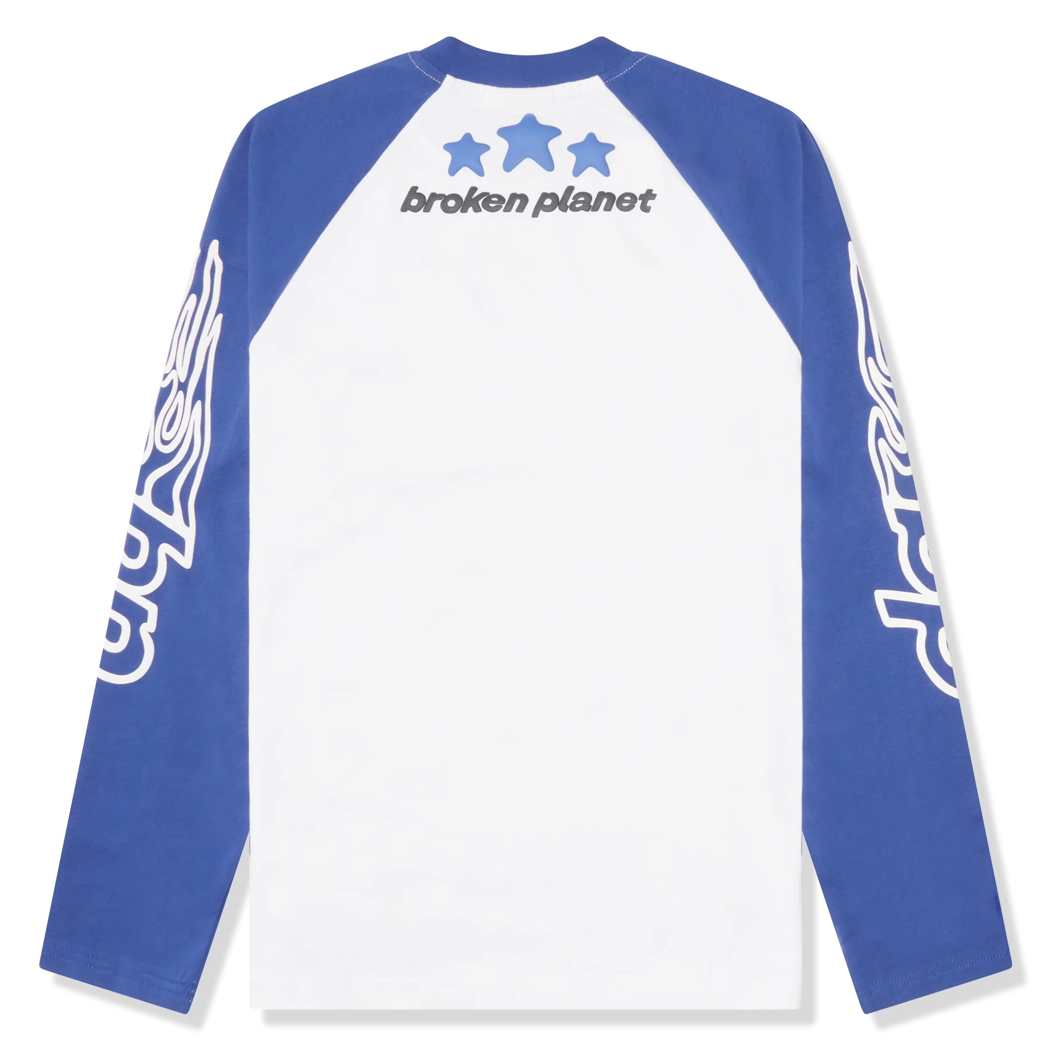 Broke Planet Fast Long-Sleeve White Blue T-Shirt