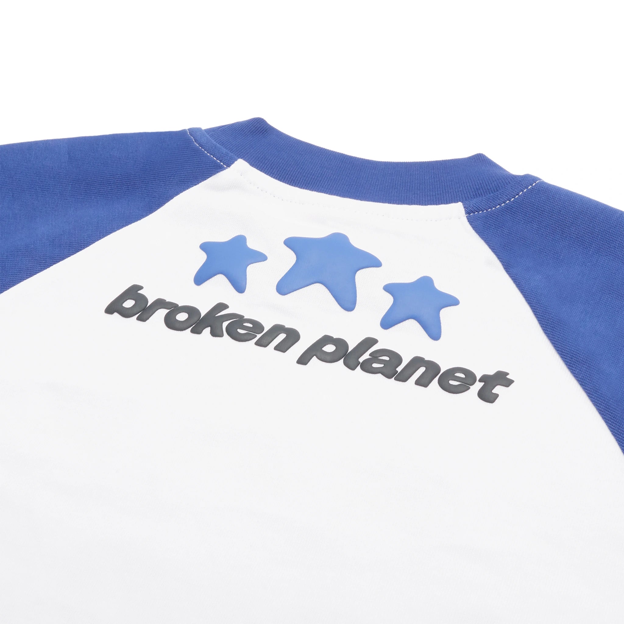 Broke Planet Fast Long-Sleeve White Blue T-Shirt