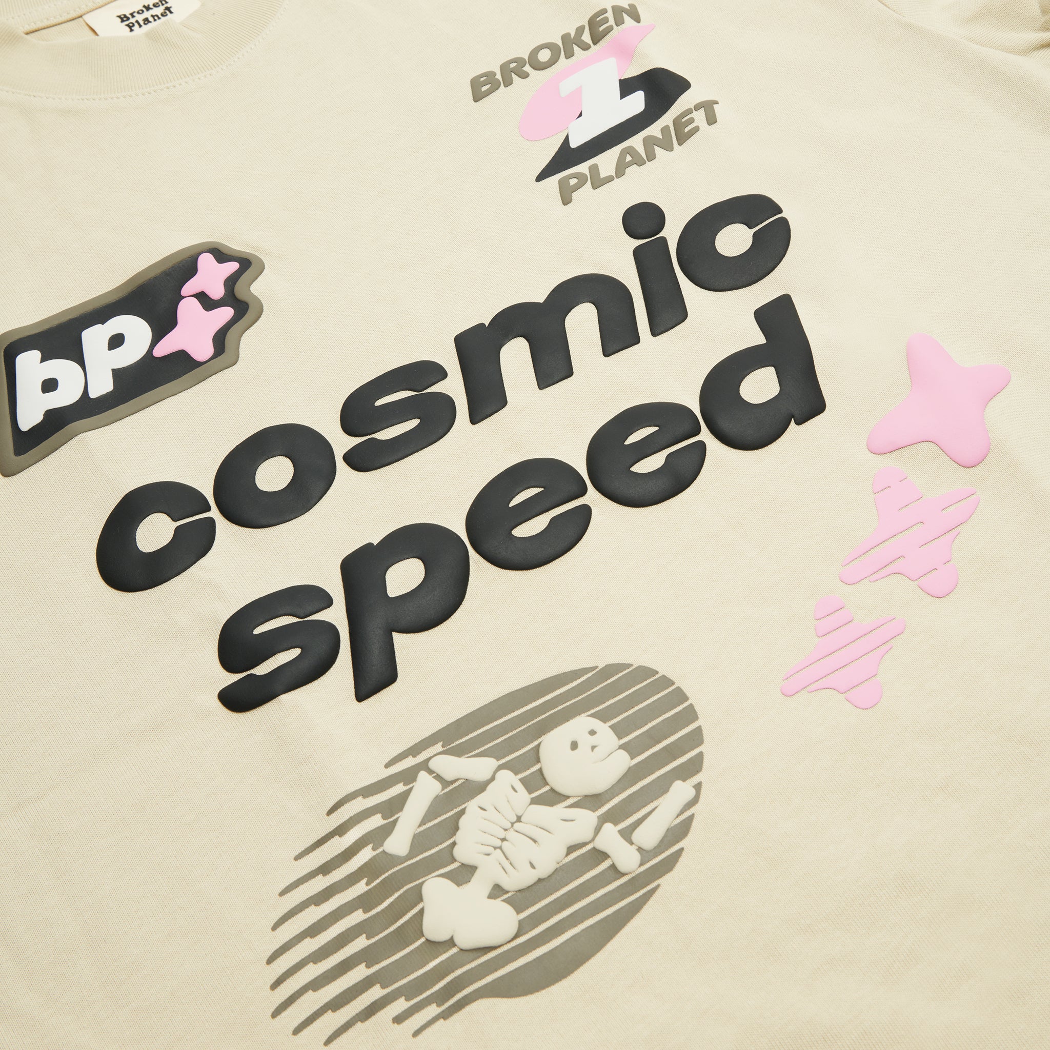 Broken Planet Cosmic Speed Bone White T Shirt - Result: Cosmic Speed Bone White T Shirt