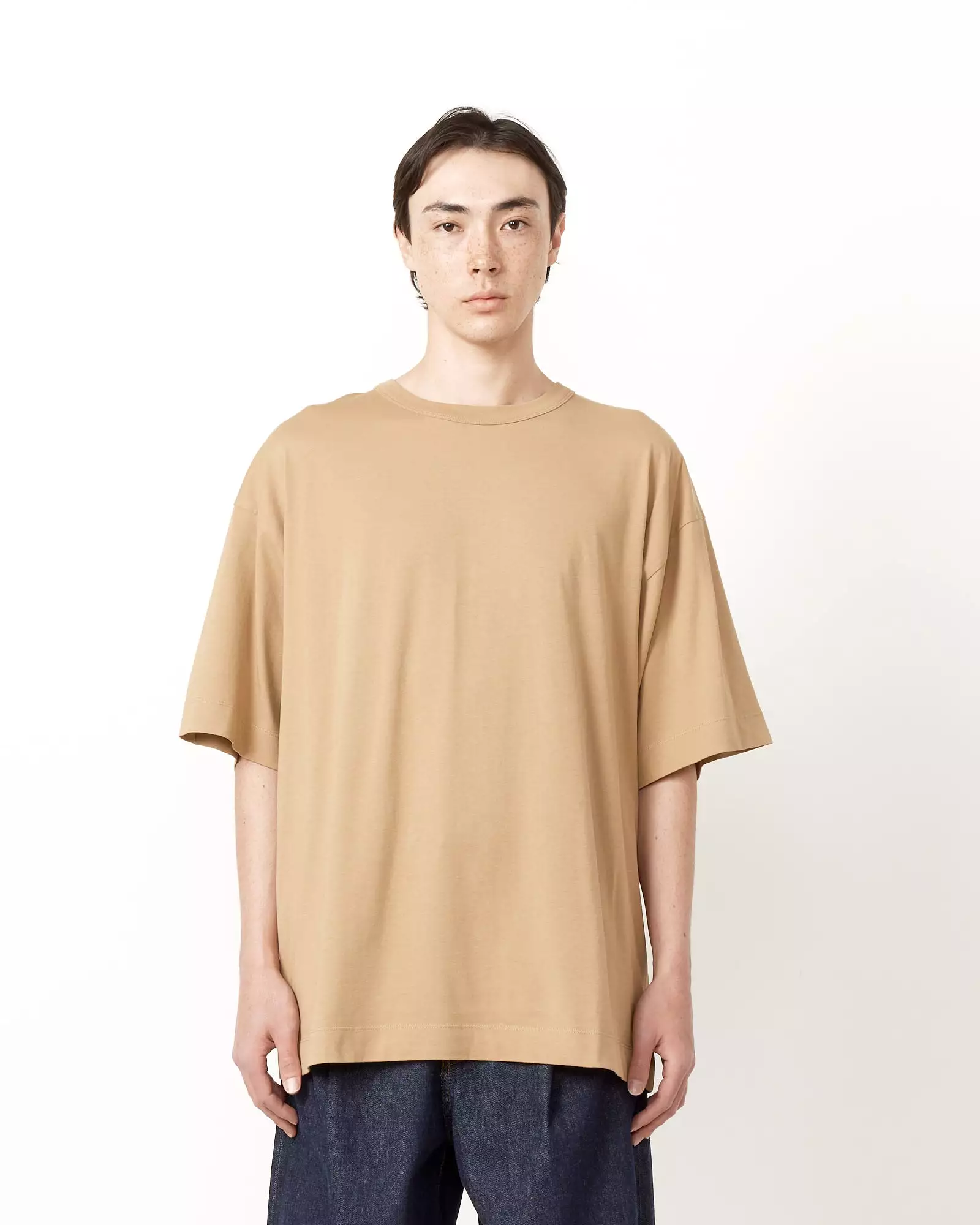 Camel-Colored Oversized T-Shirt.