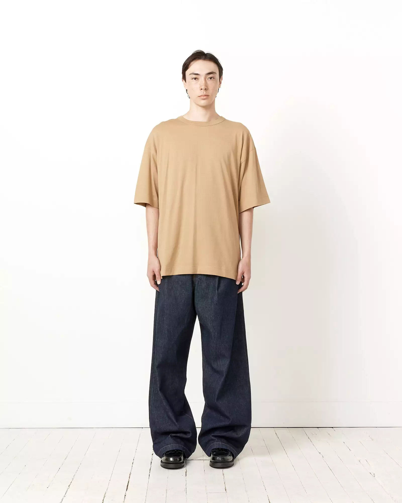 Camel-Colored Oversized T-Shirt.