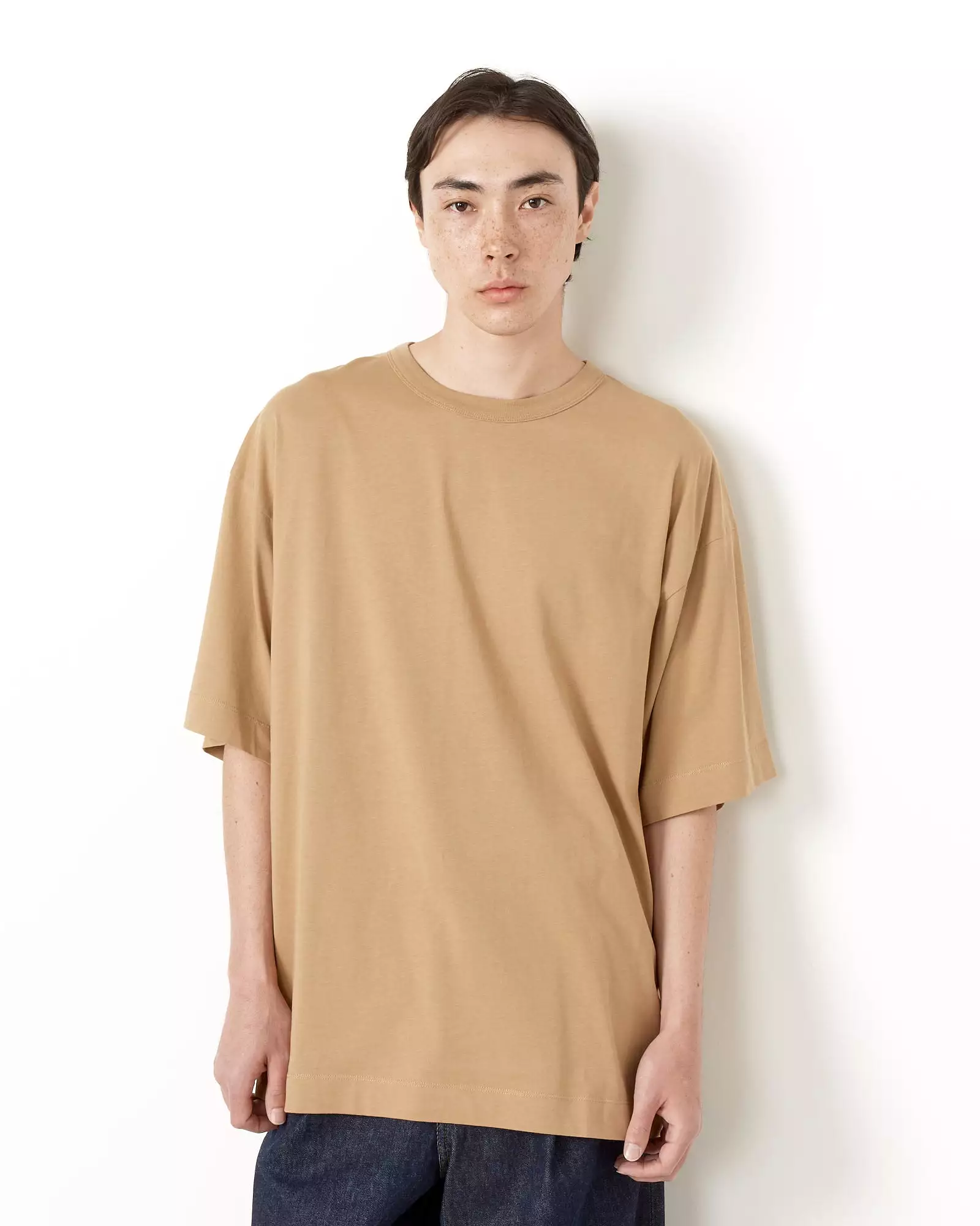 Camel-Colored Oversized T-Shirt.