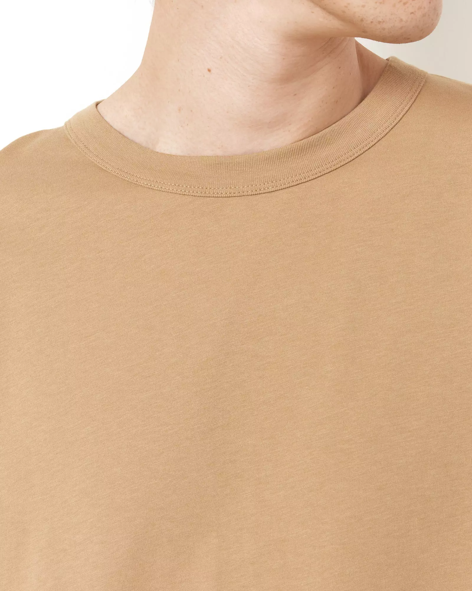 Camel-Colored Oversized T-Shirt.