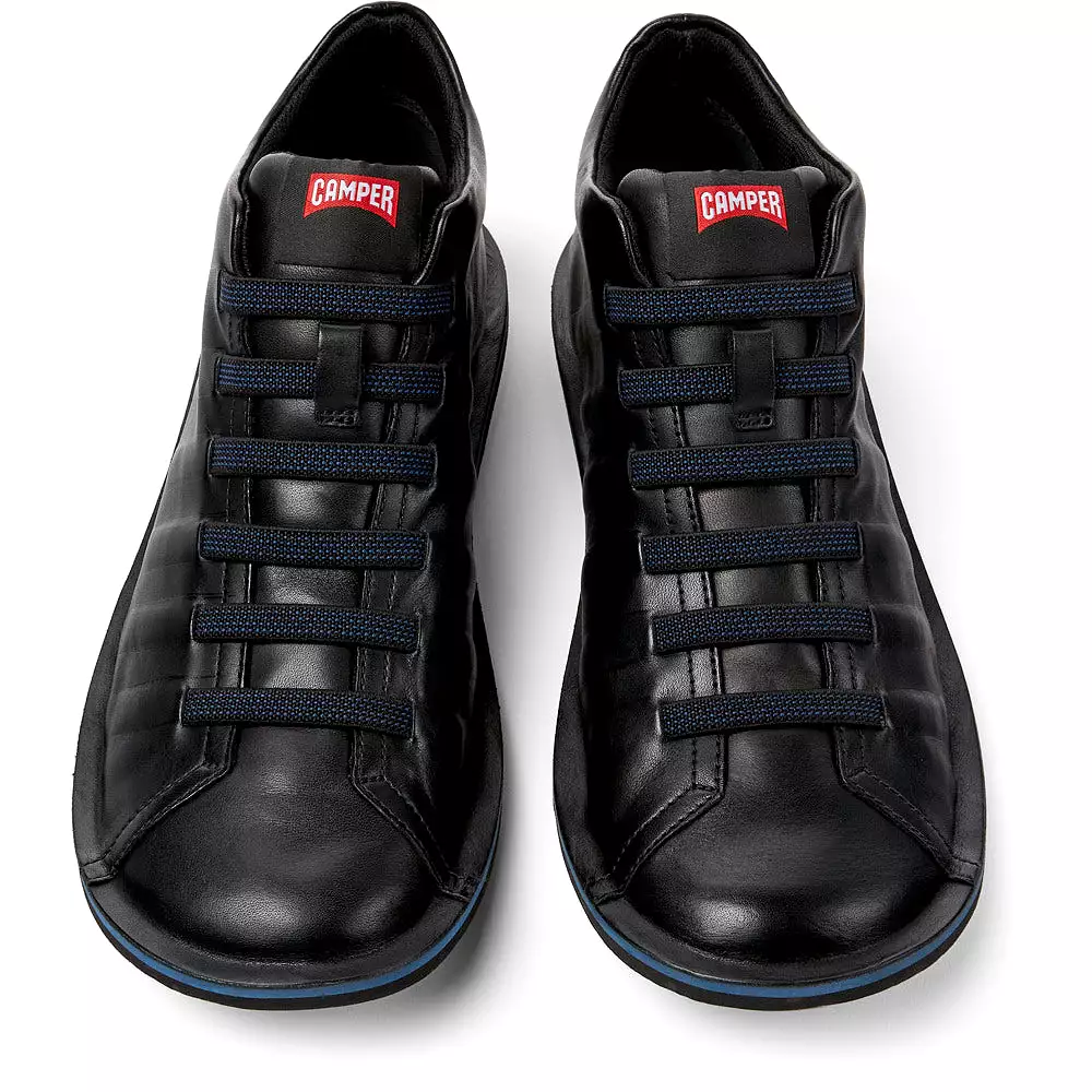 Camper Beetle Black men's leather ankle boots.