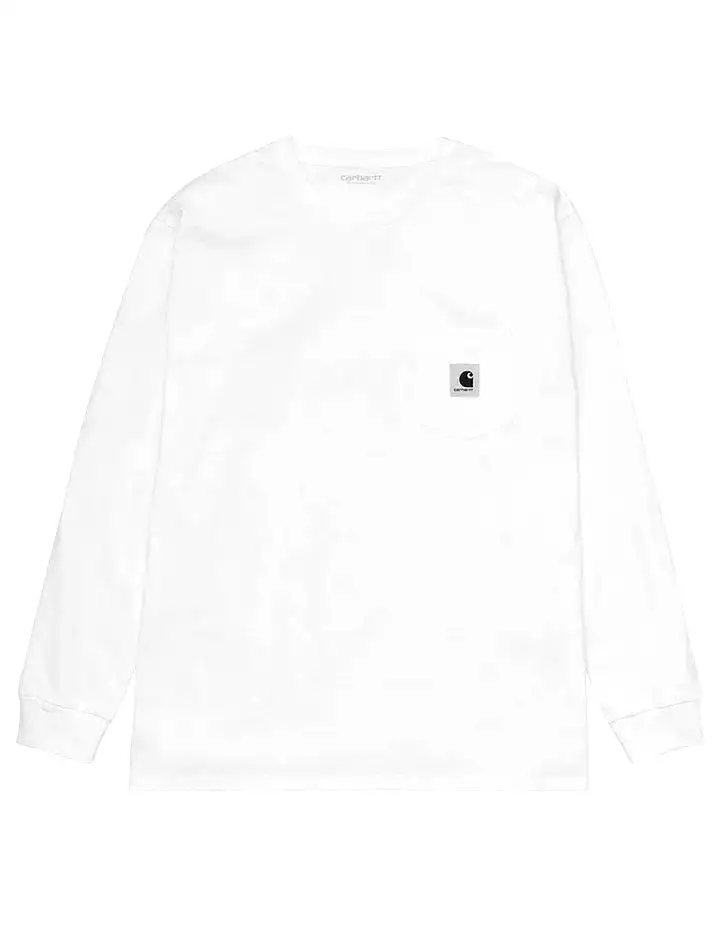 Carhartt WIP long sleeve pocket t-shirt, white