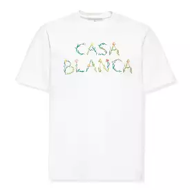 Casablanca L’Arche Fleure white logo T-shirt