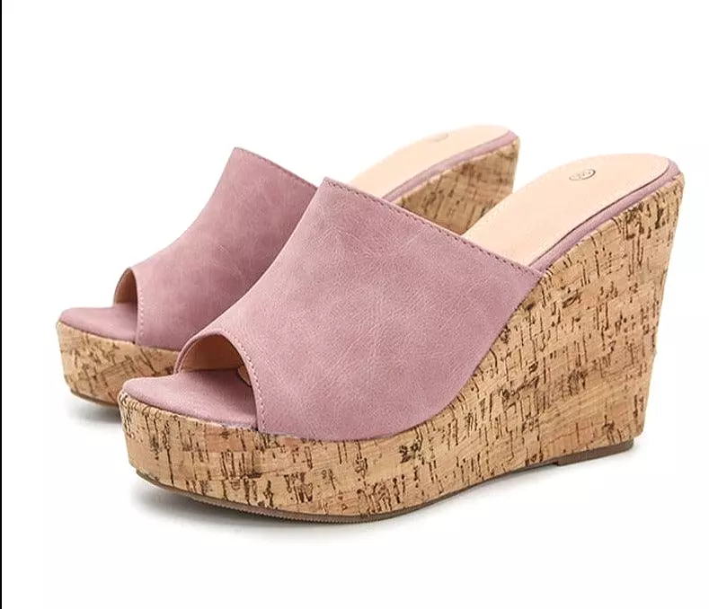 Casual wedges with open toe