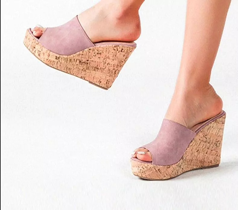 Casual wedges with open toe