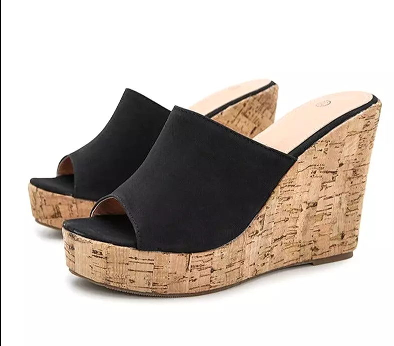 Casual wedges with open toe