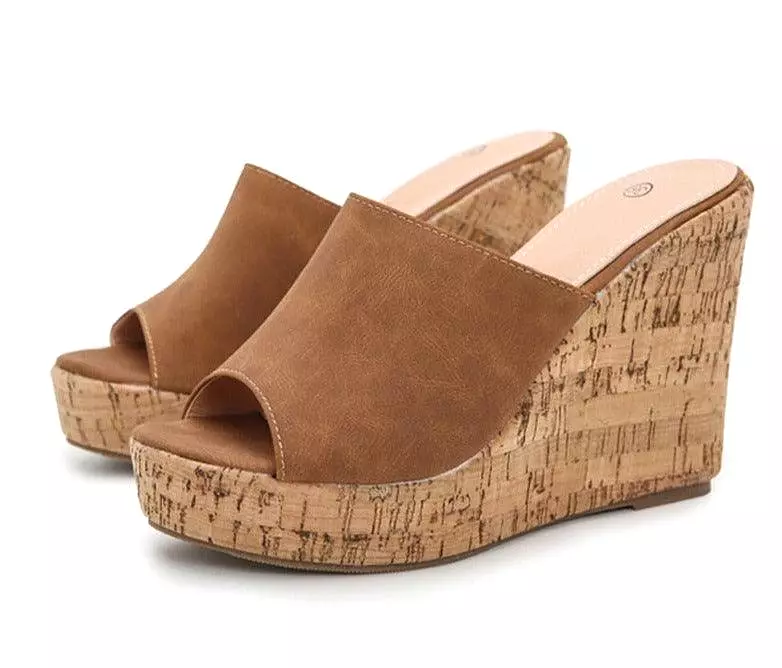 Casual wedges with open toe