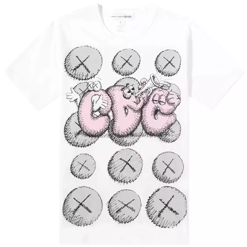 CDG Shirt x KAWS T-shirt - White Pink Grey - for sale